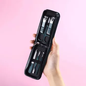 6-Piece Stainless Steel Manicure Set + Travel Bag