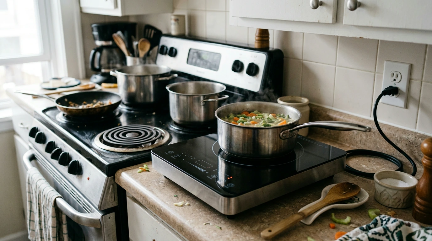 1800W Portable Induction Cooktop: Touch LED, Glass Top
