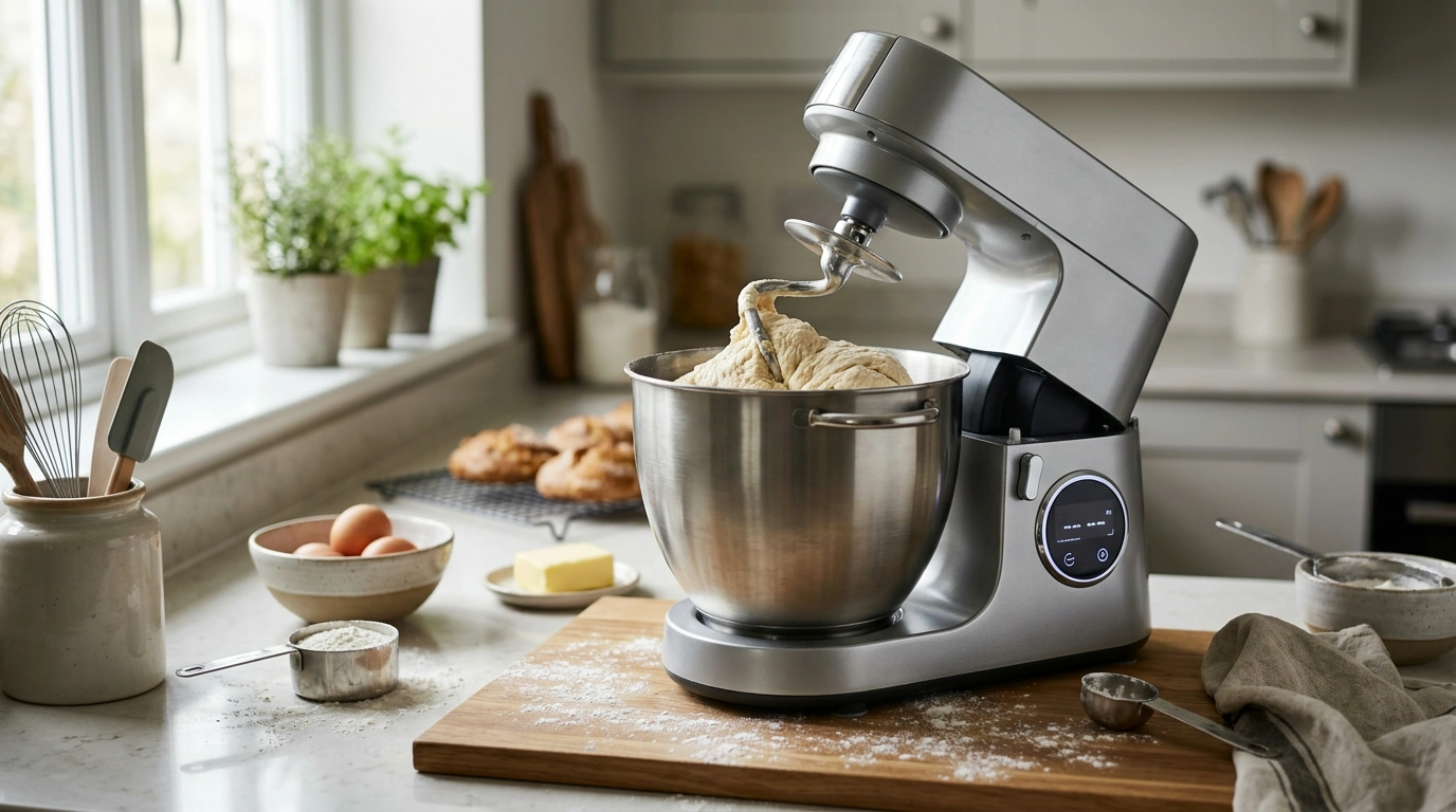 Big-Batch 5-in-1 Stand Mixer: LCD + 7.4 Qt Bowl