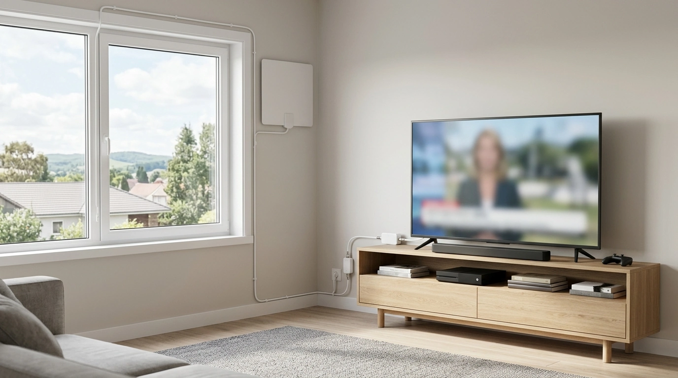 500-Mile Indoor HDTV Antenna: Booster & 16.4 ft Setup