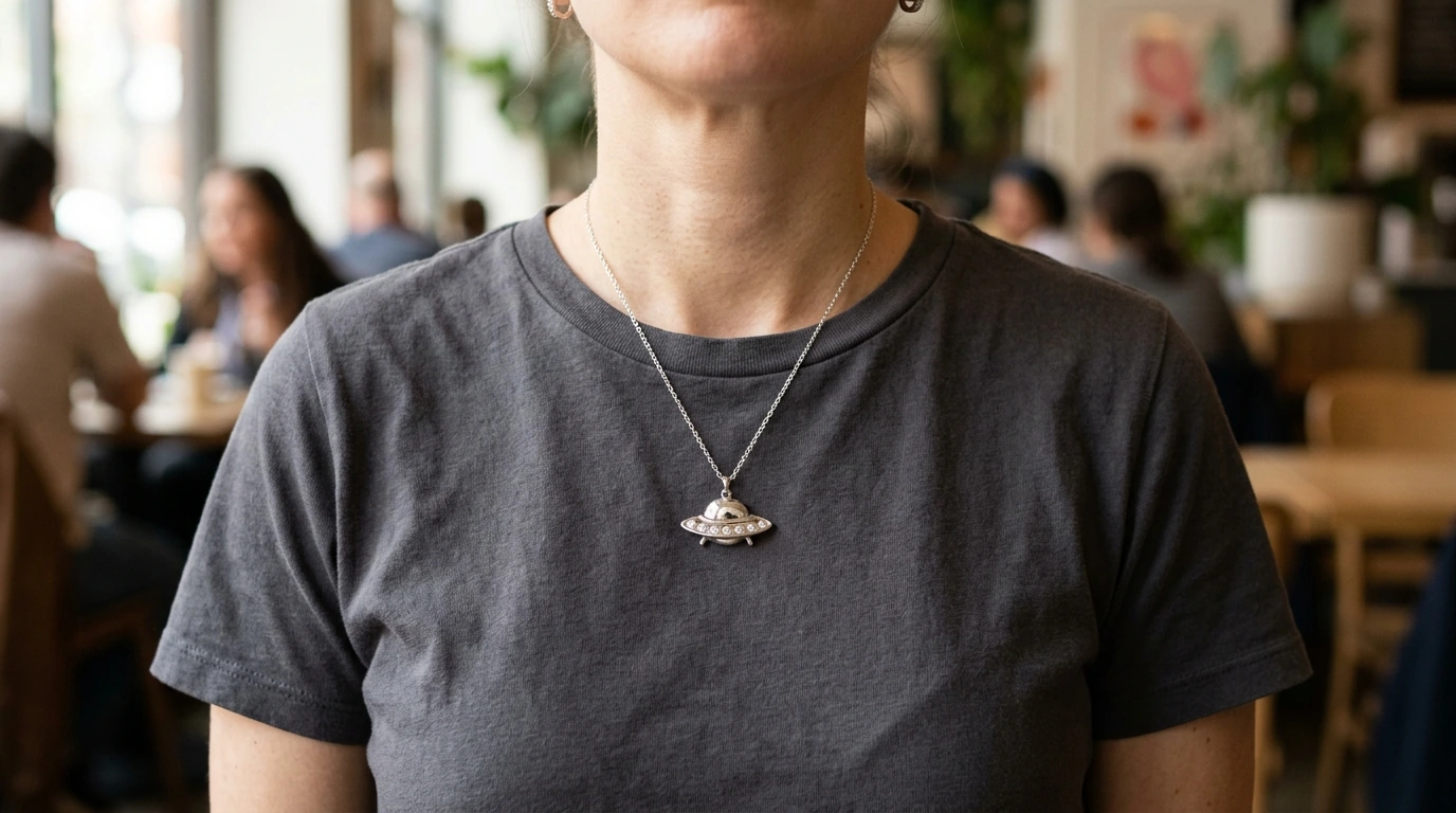 Moissanite UFO Pendant Necklace: Sparkle Meets Sci‑Fi