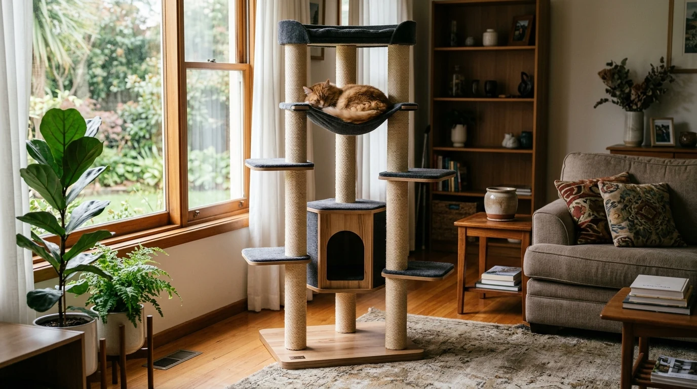 Tall Cat Tree with Hammock & Condo: Setup Guide