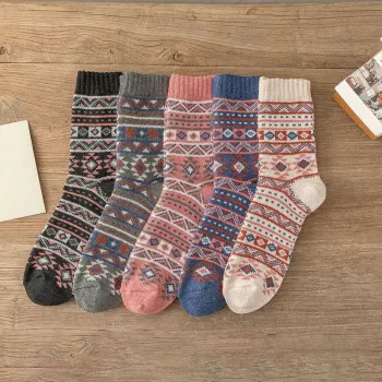 Cozy 5-Pack Unisex Thick Warm Socks for Winter