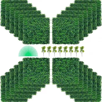 24 Faux Boxwood Panels for Privacy Walls & Backdrops