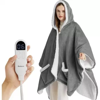 Wearable Heated Sherpa Shawl Hoodie: Cozy, Hands-Free Heat